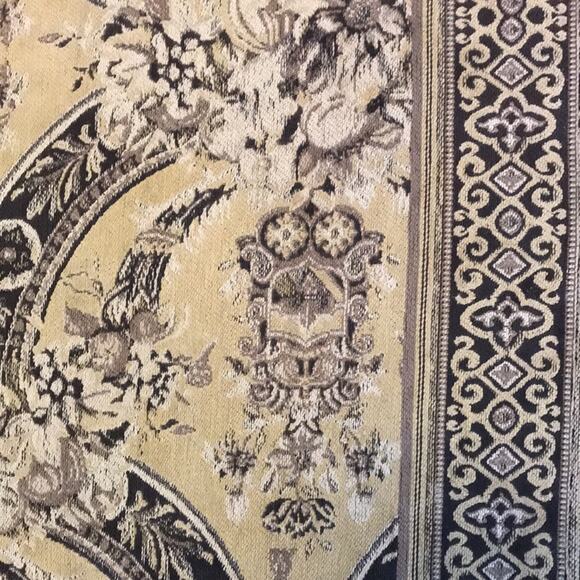 Made in Italy. Gray and Pale Yellow Cotton Rug. OS - Picture 5 of 7